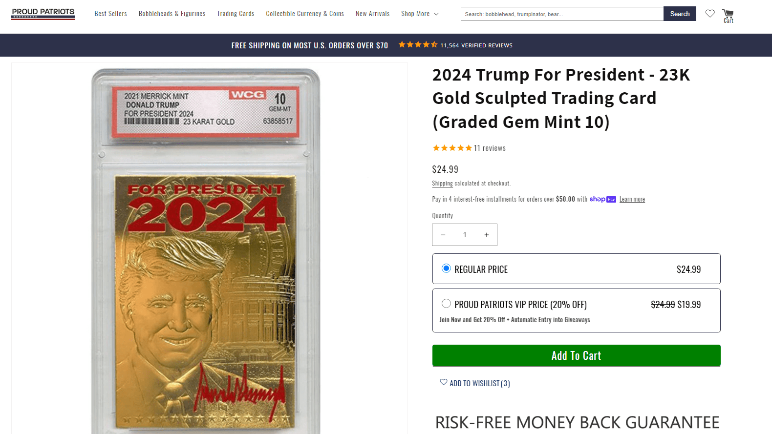 Trump 2024 Gold Card